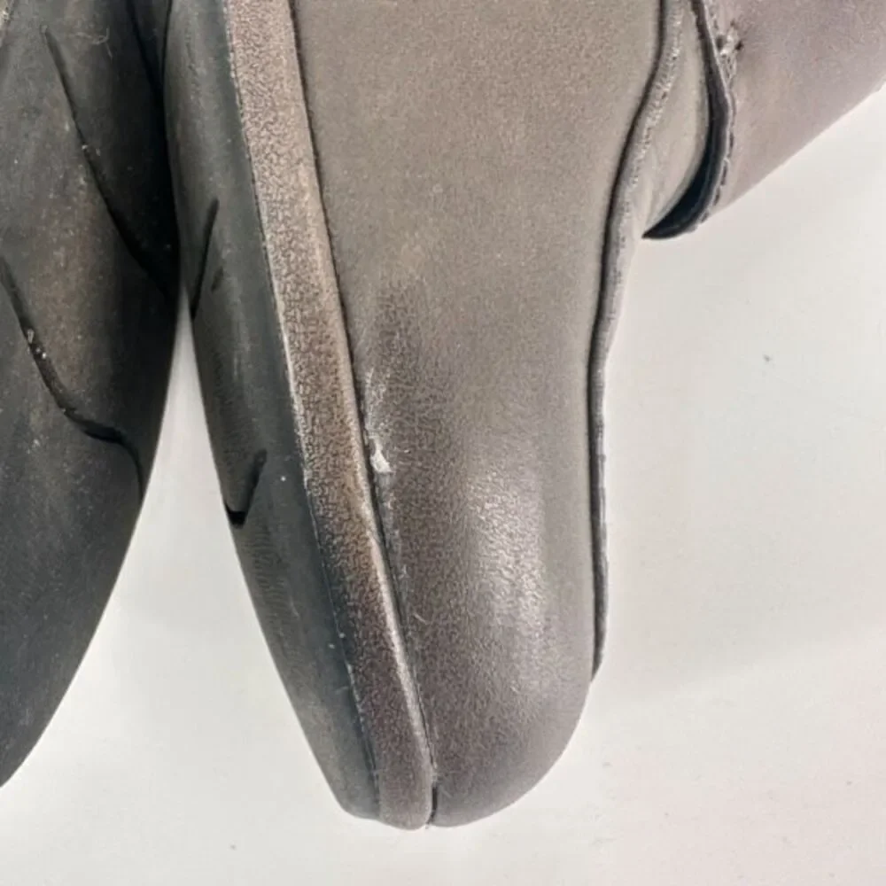 Clarks Collection Women's Leather Block Heel Side Zip Pumps Heels‎ Taupe Size 8M